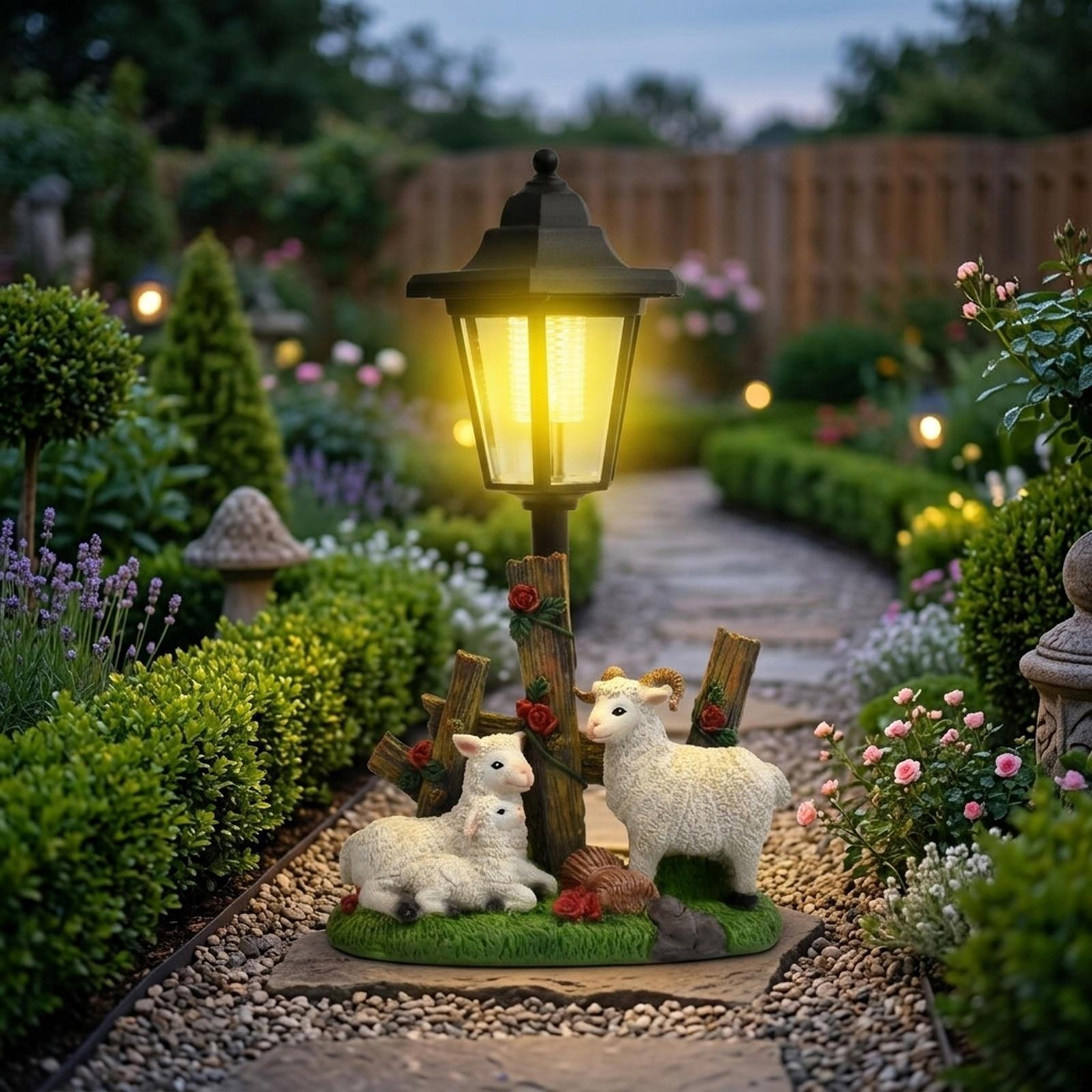 

Garden Statue, Animal Figure, Resin Sculpture, Flower Pot with Unique Design And Material for Sheep 32x18.5x13.5cm