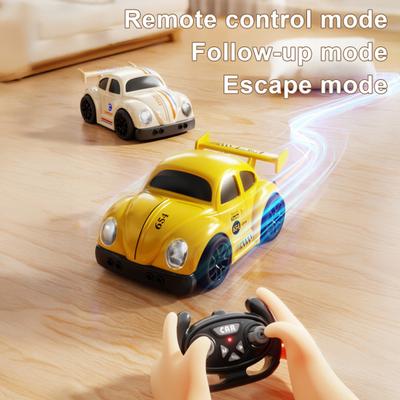 Remote Control Car Toy 3 Modes Smart Sensor Escaping Following Beetle Car Toddlers Boys Educational RC Drift Stunt Car Toy with Sound Light