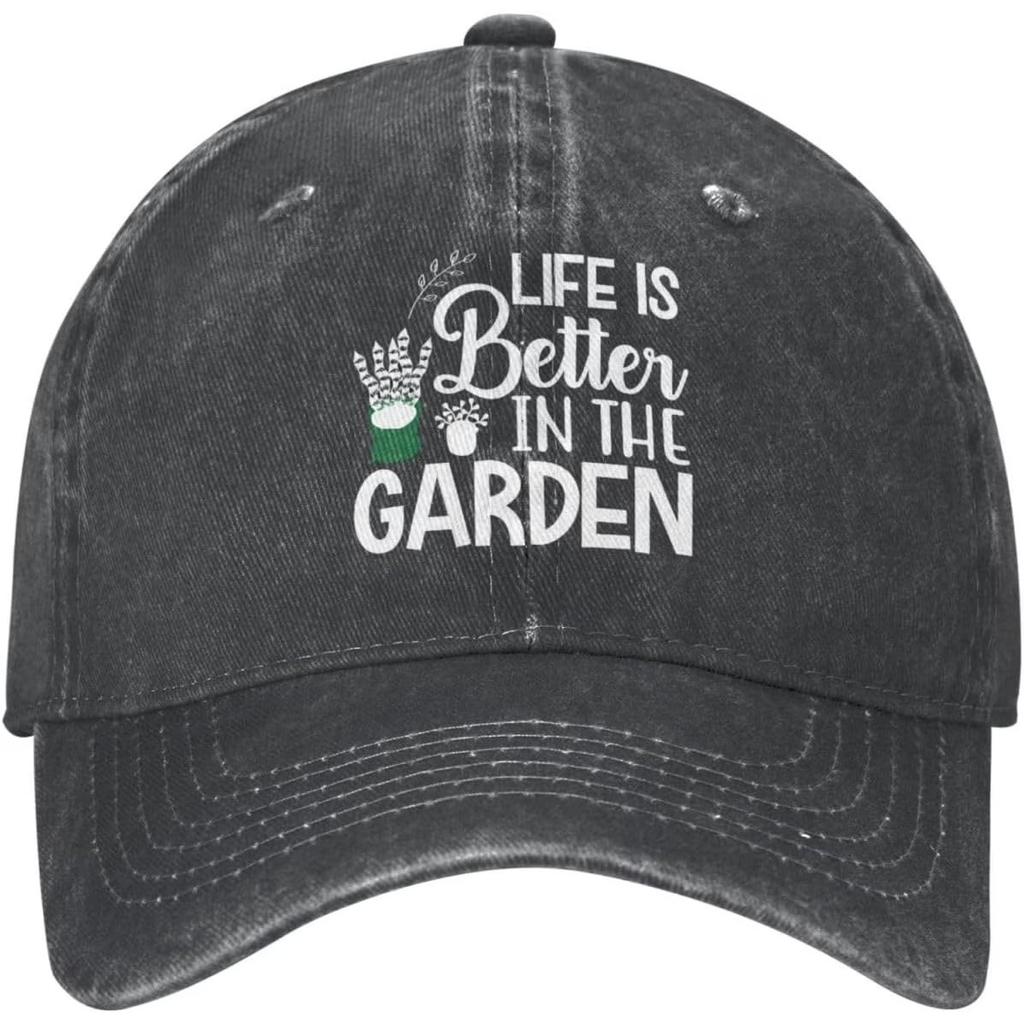 Gardening Life Is Better Baseball Cap Distressed Cotton Dad Hat Outdoor Casual Adjustable Hat