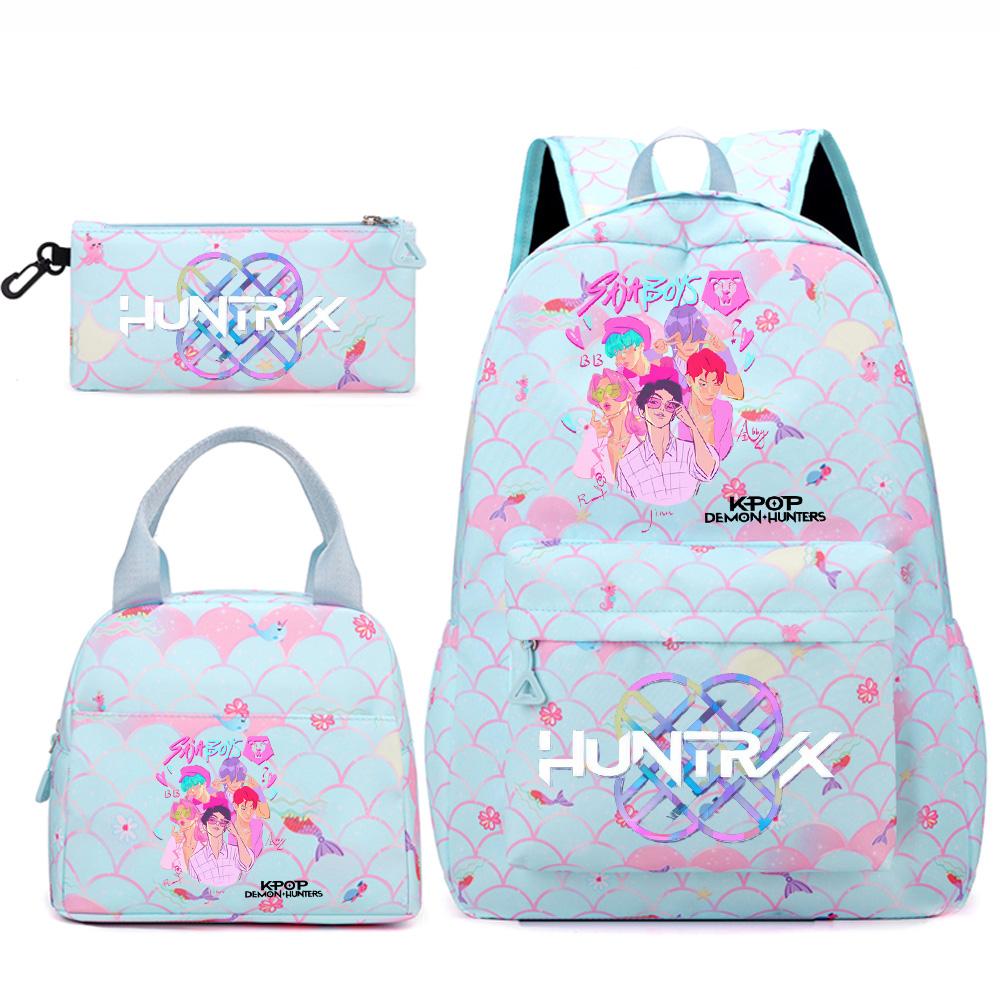 

3 шт./набір Аніме K-pop Принтований Рюкзак Сумка Пенал для Підлітка Студента Дівчини Хлопчика Шкільний Рюкзак Книжковий Рюкзак Велика Місткість Дорожня Сумка Дитячий Подарунок