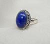 Handmade Lapis Lazuli Ring: 925 Sterling Silver Ring Vintage Boho Gemstone Jewelry