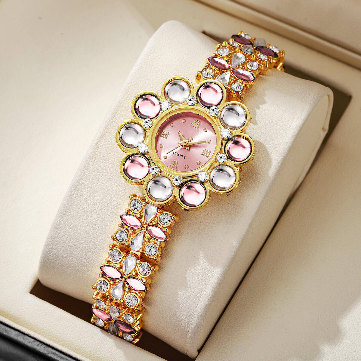 

Роскошные женские часы со стразами, браслет с цветочным циферблатом, кварцевые наручные часы для дам, часы Reloj Mujer