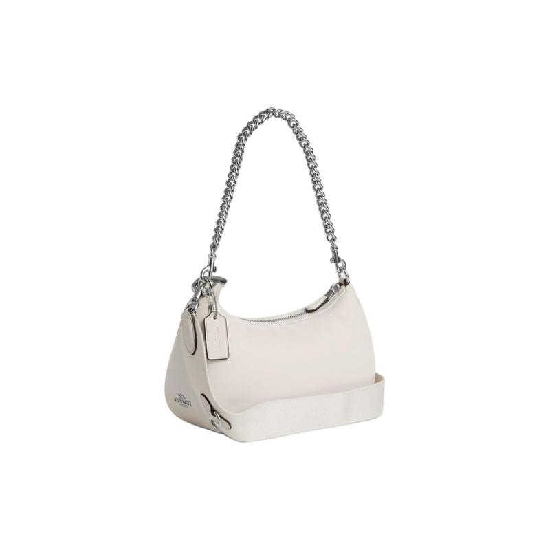 COACH shoulder bag Teri 24 solid color large logo quilted multi-function pocket zipper closure leather underarm hand crossbody medium size women's