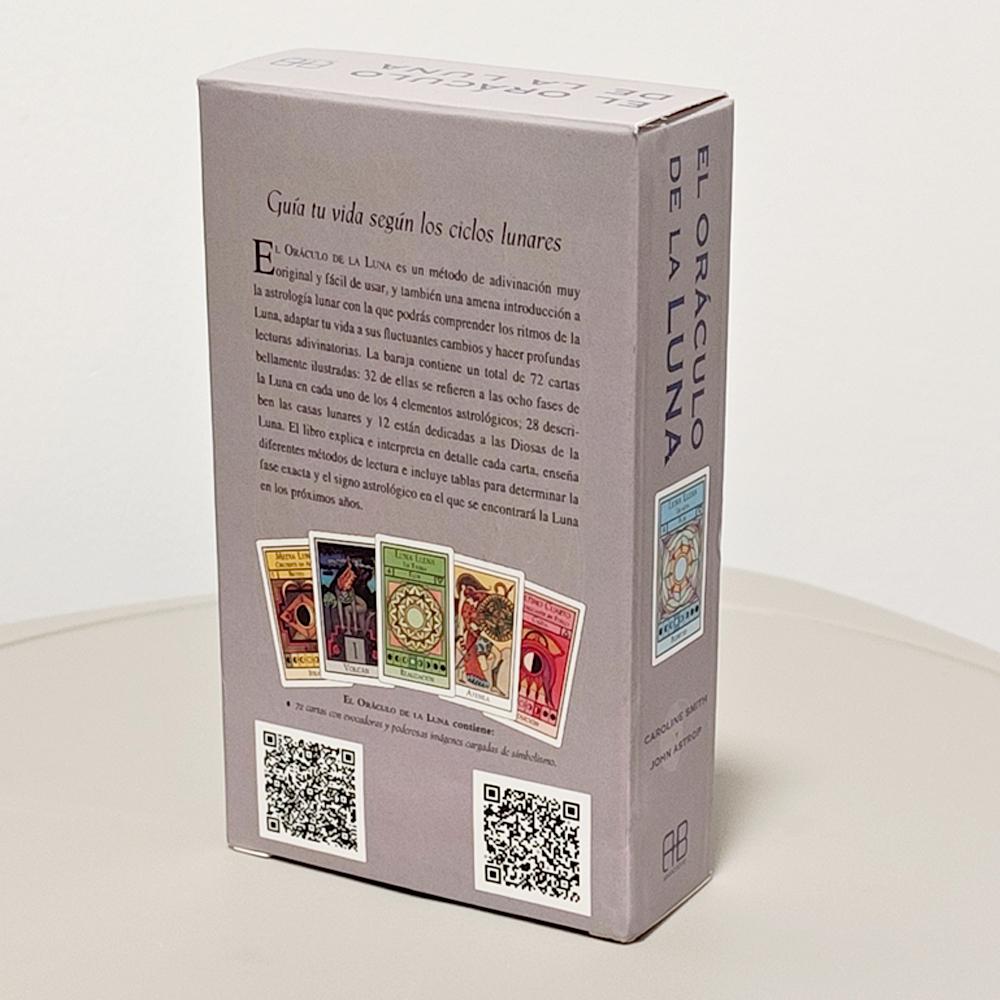 12x7cm Lascia che le Fasi Lunari Guidino la Tua Vita 72 Carte Oracolari Spagnole Stampate su Cartoncino a Doppia Rilievo