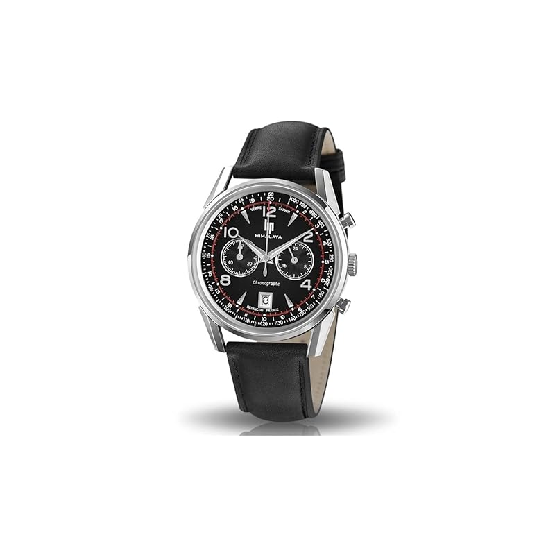 

Authorized distributor [LIP] lip clock watch men s [HIMALAYA] 671592 Himalayas 40MM chronograph black leather