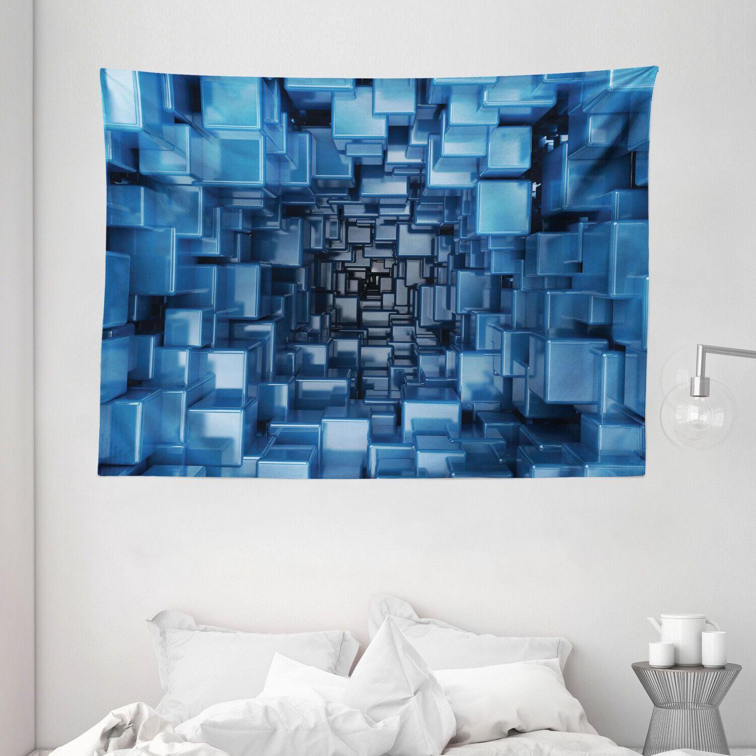 Tapestry abstract digital geometric wxl dimensions in inches 75x100 чёрный