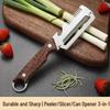 3-in-1 Stainless Steel Peeler, Shredder, Scallion Cutter, Grater & Bottle Opener for Home Kitchen.
