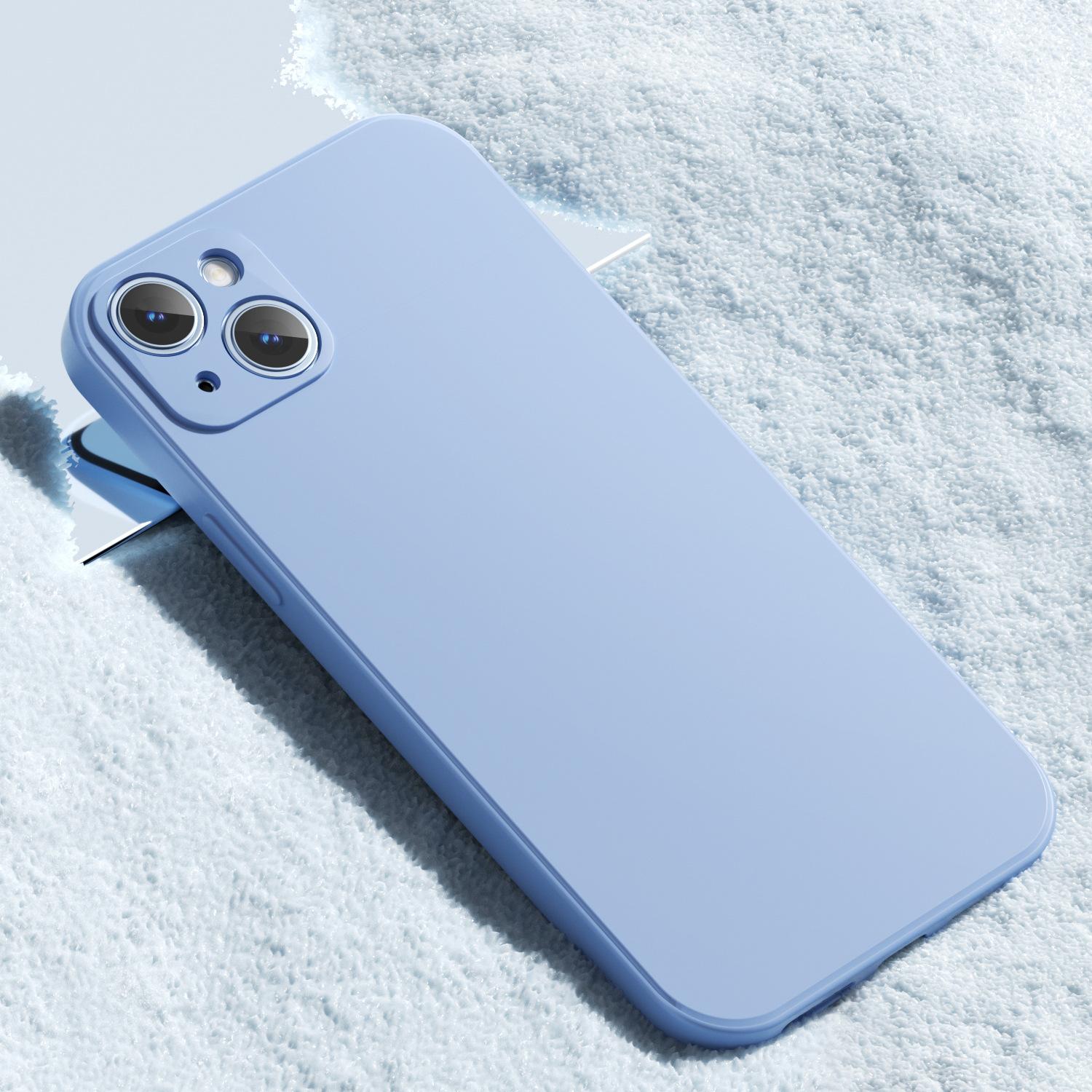 

iPhone16 Матовый мобильный телефон Имитация жидкого силикона Мягкий чехол для кожи Apple 151413 Защита от падения iphone7P/8P (5.5 inch) синий