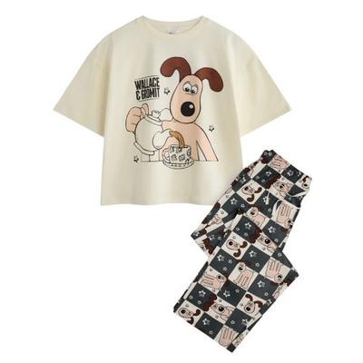 Wallace and Gromit Womens/Ladies Tea Time Short-Sleeved Long Pyjama Set Set