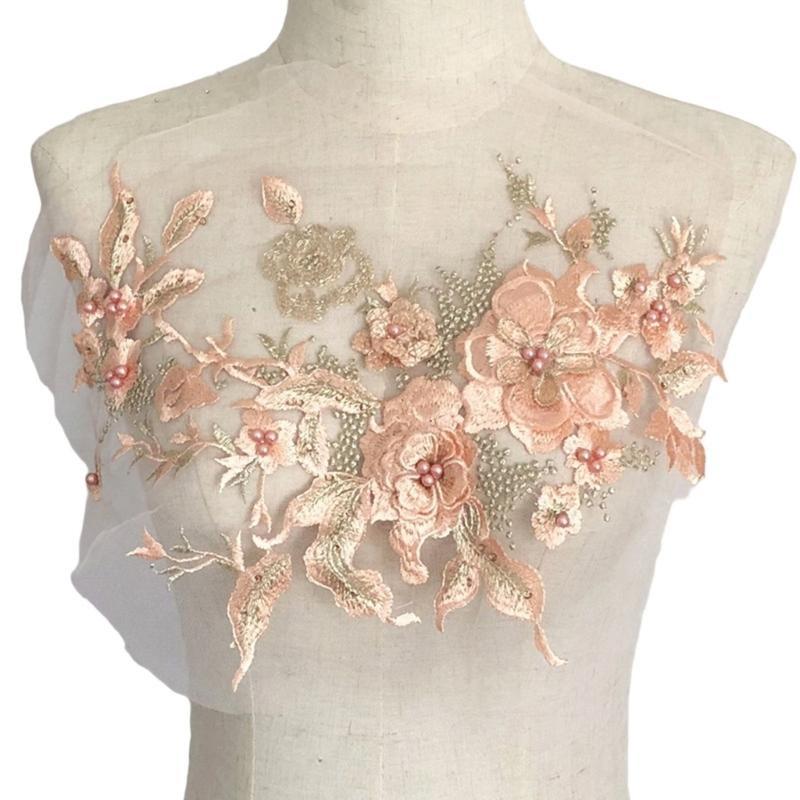 Embroidered Sequins Flower Applique Patches for Clothing Bags Handcraft Decoration Polyester Materials