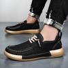 Fashion Men Casual Leather Flat Designer Shoes Italian Luxury Flat Spring/Autumn Lace-up Wear-Resistant Comfortable Men's Driving Shoes