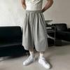 BeatStreet Korean Style Men's Sports Shorts Drawstring Solid Color Menswear Elastic Waist Straight Loose Wide Leg Male Bottom