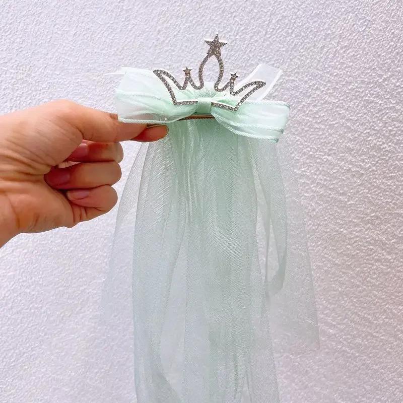 

Новые заколки для волос для маленьких девочек, детские марлевые принцессы с 3D короной, блестящие стразы, головные уборы для фотографий на день рождения, детские аксессуары для волос