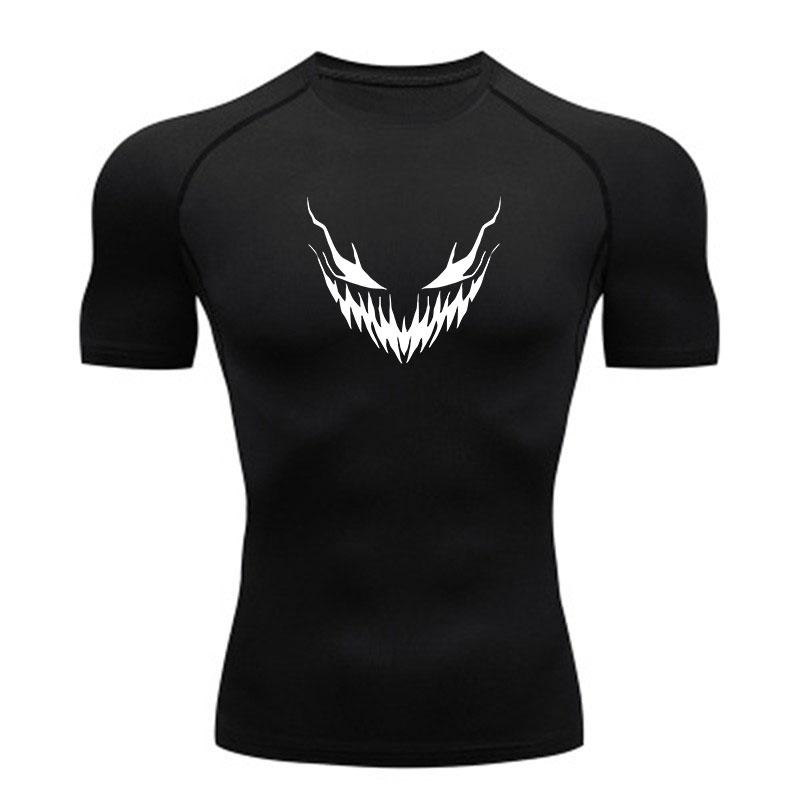 Men's Compression Fitness Sports T-Shirt, Carnage Grin Sharp
