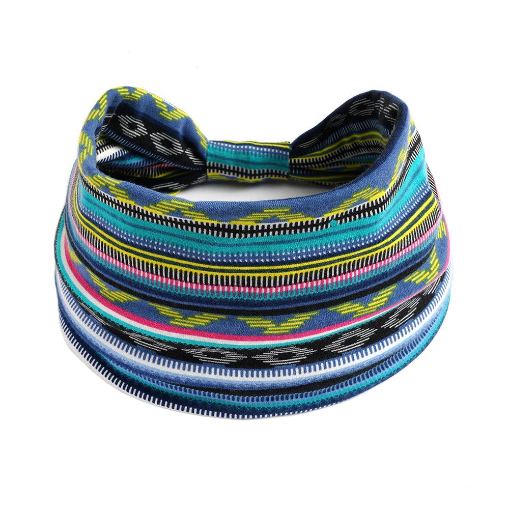 Women's African Print Sports & Yoga Headband – Wide Elastic Knot Design