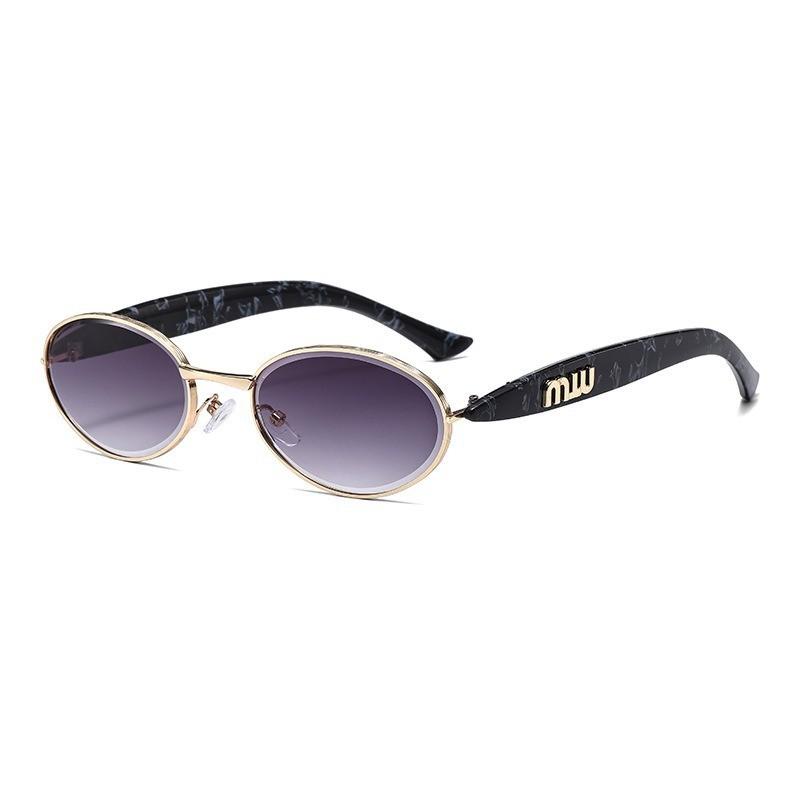 Y2k Retro Oval Sunglasses With Metal Frame Uv400 For Fashionable Women And Men
