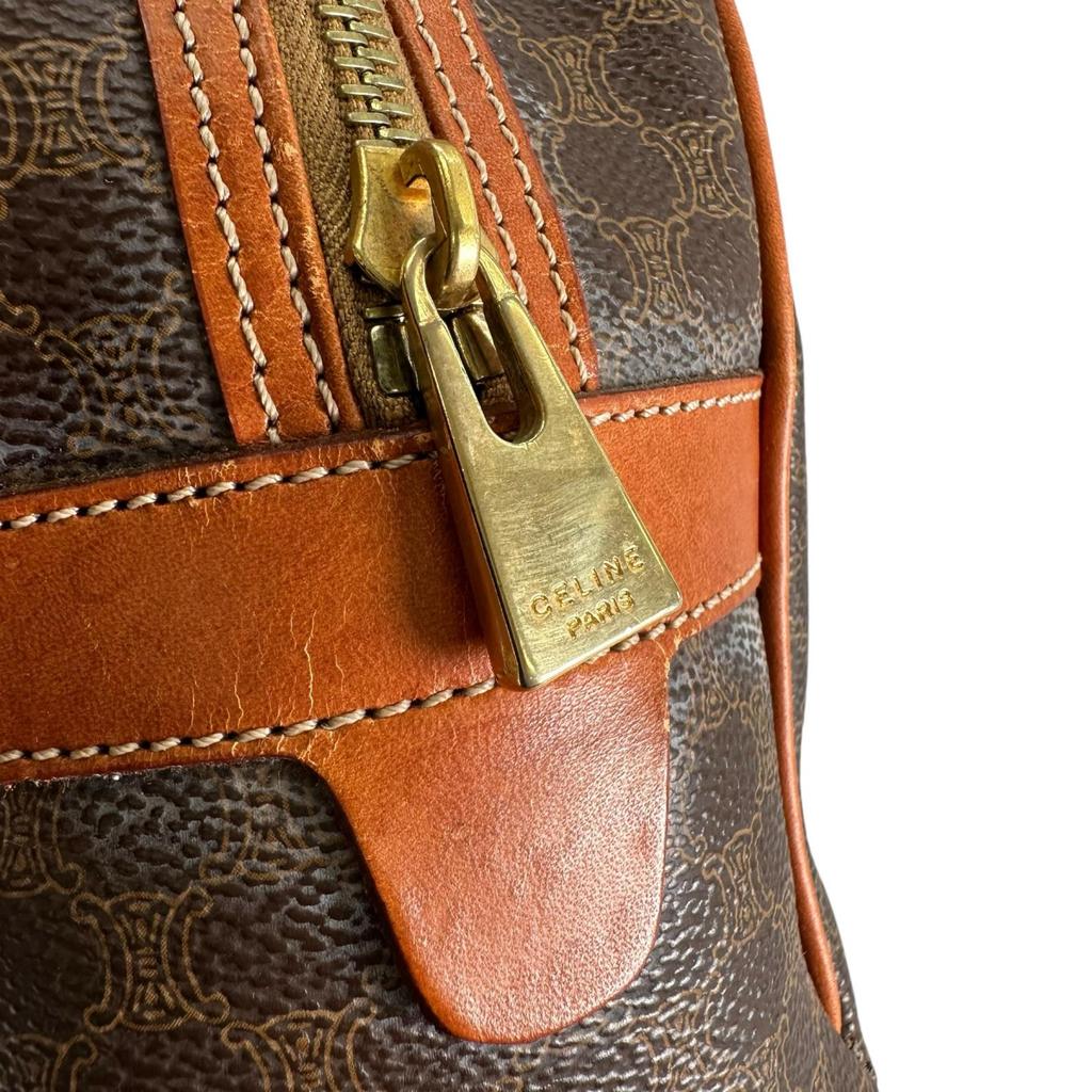Celine Macadam Handbag Brown Women Mini Boston Used