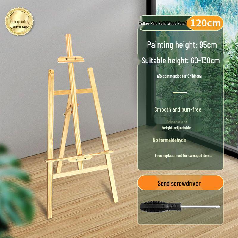 Folding Wooden Tripod Easel for Art Students - Perfect for Sketching and Oil Painting