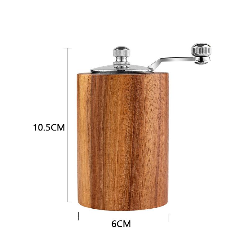Wooden Salt Pepper Grinder Set,Refillable Manual Peppercorn Spices Mill with Long Crank Shaker for Home Dining Restaurant