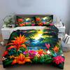 Tropical Flower Decor Set Bedding Set With 1 Duvet Cover 2 Pillowcases Single Double King Queen, Gift