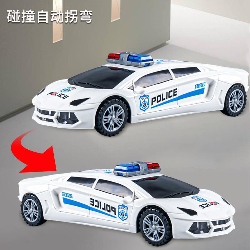 Boys Kids Deformation Rotating Universal Light Police Car Toy