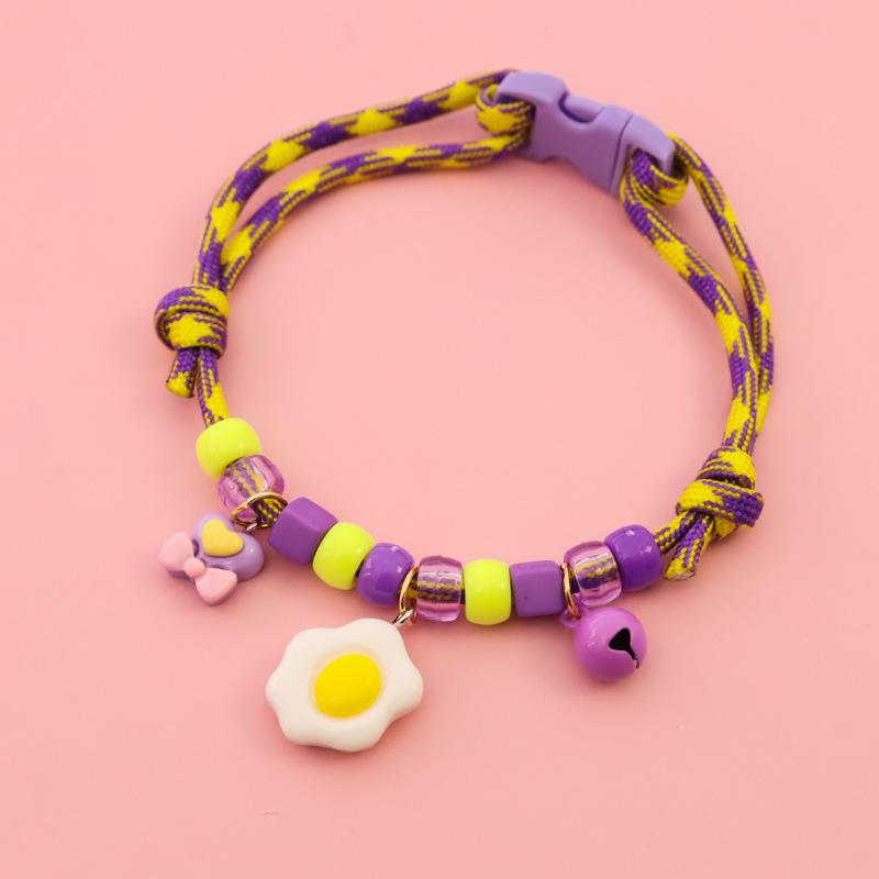 

Мягкое вязаное ожерелье для питомца с колокольчиком и подвесками, регулируемый милый ошейник для собаки, кошки, многоразовый ошейник для питомца, товары для питомцев 18-35cm