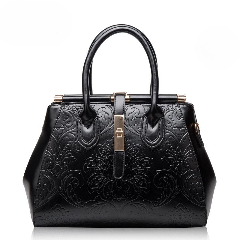 Fashionable Spring Women's Bag Genuine Leather Leather Bag Fashionable Elegant National Style Versatile Chinese Style Brand Shoulder Bag