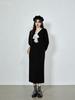 Free Shipping: Plus Size V-neck Tie-Up Lace Knit Dress, Women's Winter 2025 Style, Loose Wool Design