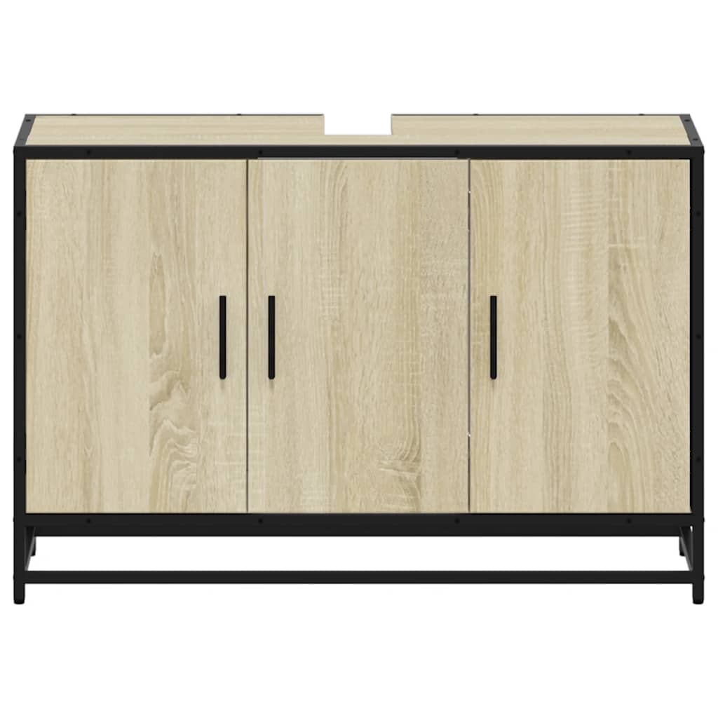 Bathroom Washbasin Cabinet Sonoma Oak 90 X 33 X 60 Cm Engineered Wood