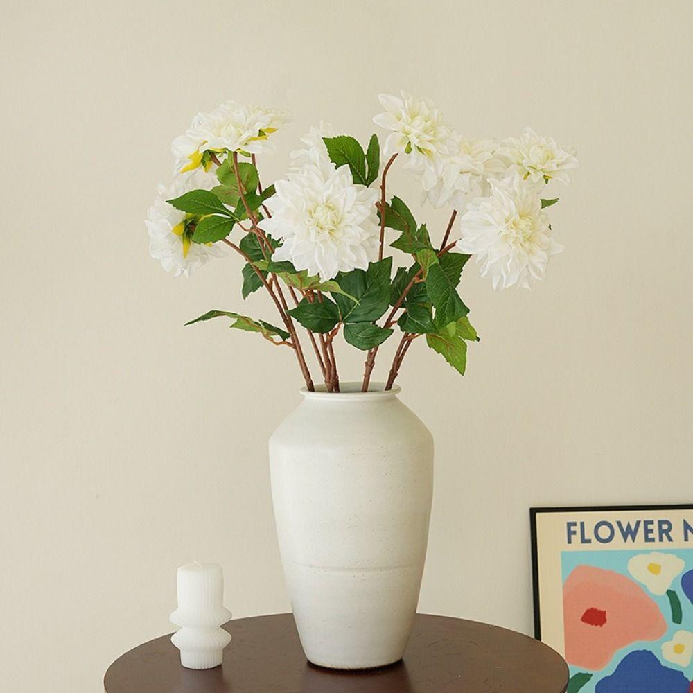 Colorful Artificial Dahlia Flower Handmade Floral Arrangement Material Silk Dahlia Branch Simulation Dahlia Home Decor