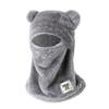 Windproof Cute Bear Cap Scarf Set Plush Ear Protection Hat Fashion Pullover Cap  Women Girls