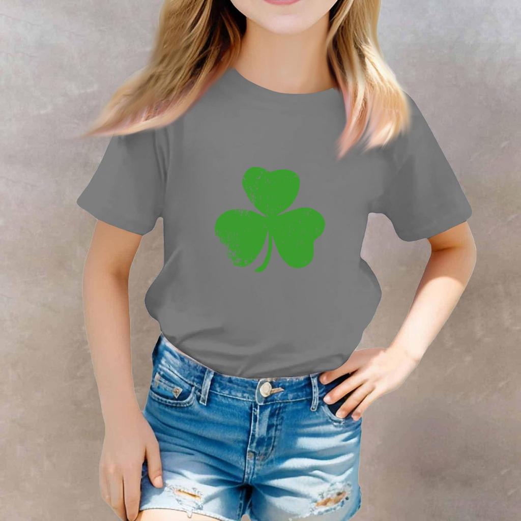 St. Patrick's Day Toddler Girl Boy T-Shirts Kids Top Boys And Girls Printed Short Sleeved T-shirt
