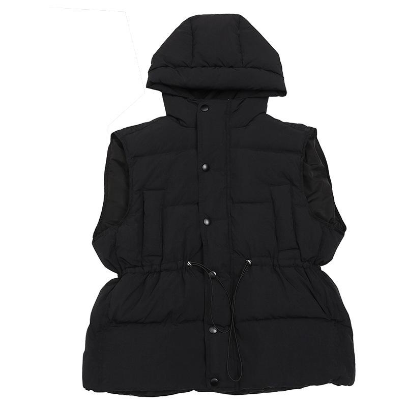 Loose Shoulders Outside Wear Versatile  Autumn and Winter  Down Cotton Vest Womenundershirt Jacket Plus Size