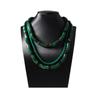 New Chinese retro old money style dark green bamboo joints multi-layer resin stacked with personalized necklaces, niche creative women's models
