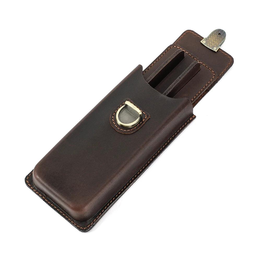 Handmade Genuine Leather Fountain Pen Case 3/5 Slots Fountain Pencil Organizer Office School Stationery Supplies