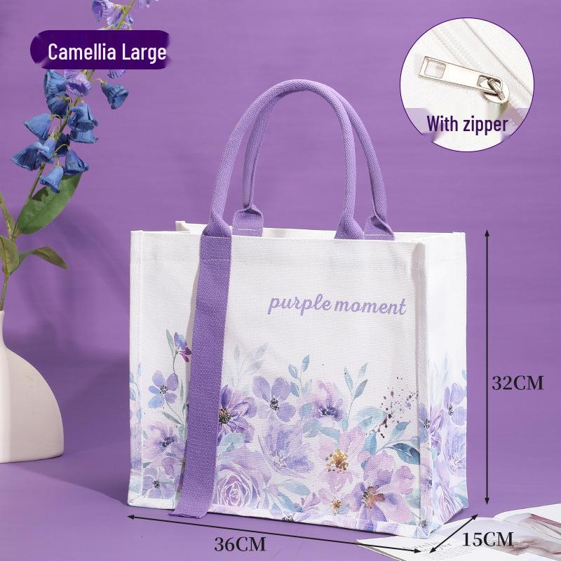 Eco-Friendly 3D Canvas Tote Bag with Zipper and Custom Logo Printing