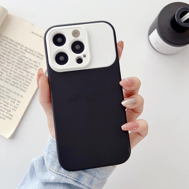 Camera Larger Window Display Phone Case For Iphone 14 12 13 Pro Max 11 14 Plus Silky Silicone Hit Color Microfiber Lining Cover