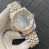 39mm Mid Rose Gold Stainless Steel Watch Case Sapphire Glass Stainless Steel Strap Watches Case for NH35 NH36 4R36 7S Movement
