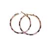 PU Leather Hoop Earrings Leopard Print Round Hoop Earrings Fashion Hoop Earrings  For Women