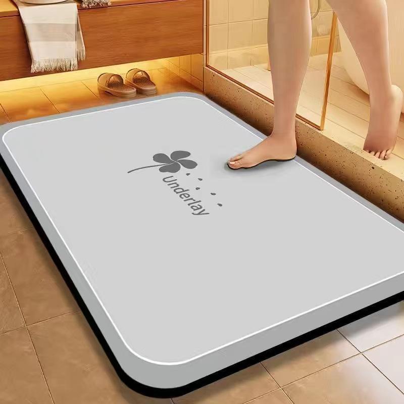 Toilet Water-Absorbing Quick-Drying Diatom Mud Floor Mat Shower Room Non-Slip Mat Modern Simple Bathroom Floor Mat