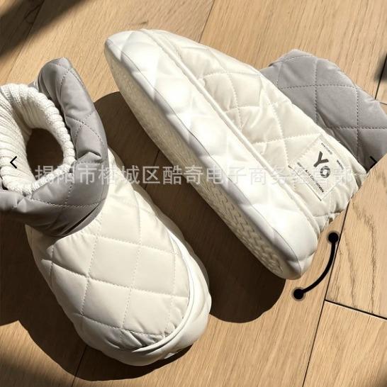 Ins Autumn and Winter Platform Snow Boots Platform Waterproof Down Cloth Shoes Outdoor Couple Cotton Shoes