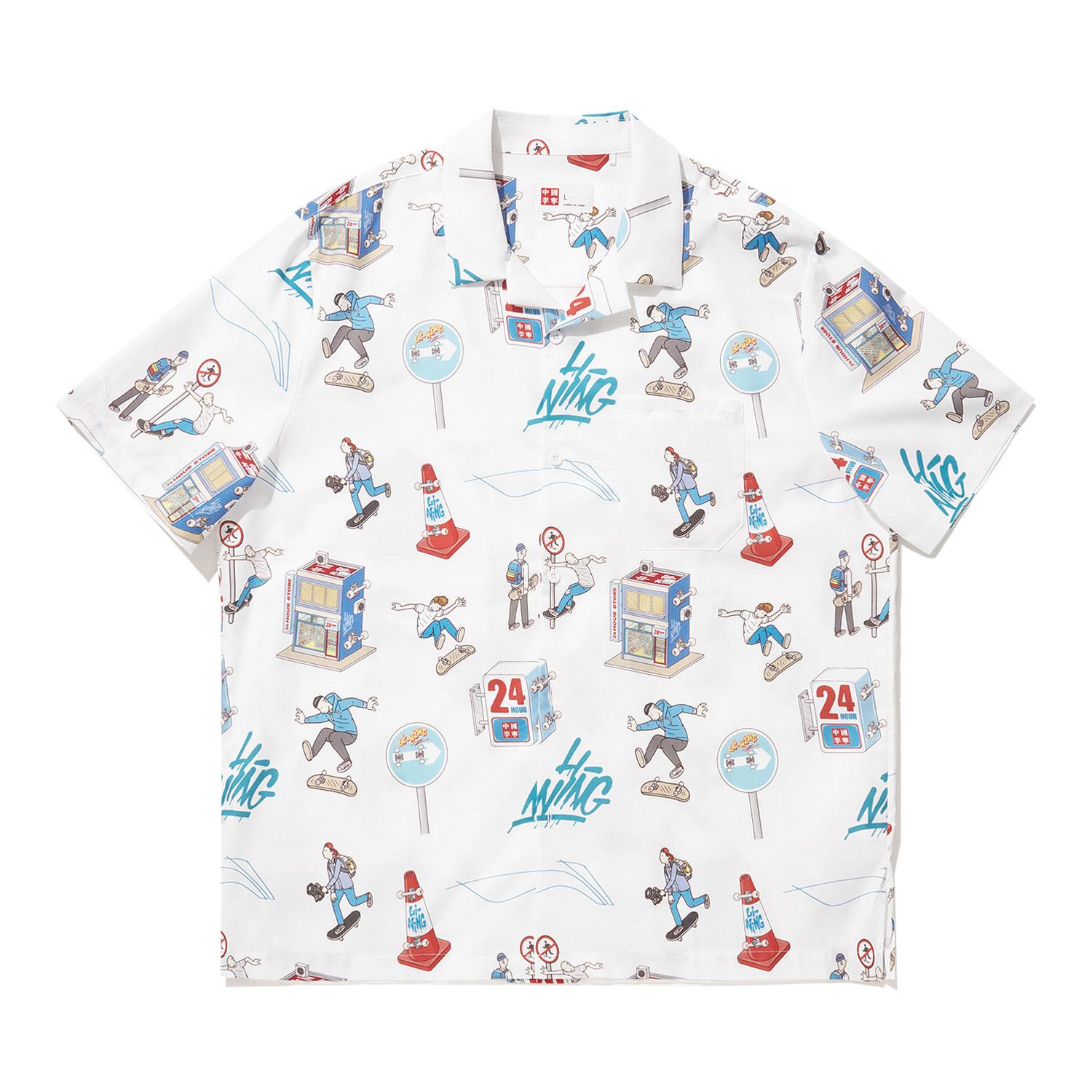 

Li Ning X Коллаборация с Филом Хакеттом Серия скейтбордов Свободная Удобная Повседневная Футболка с коротким рукавом Мужские футболки Стандартный-Белый ASHU035-2 S