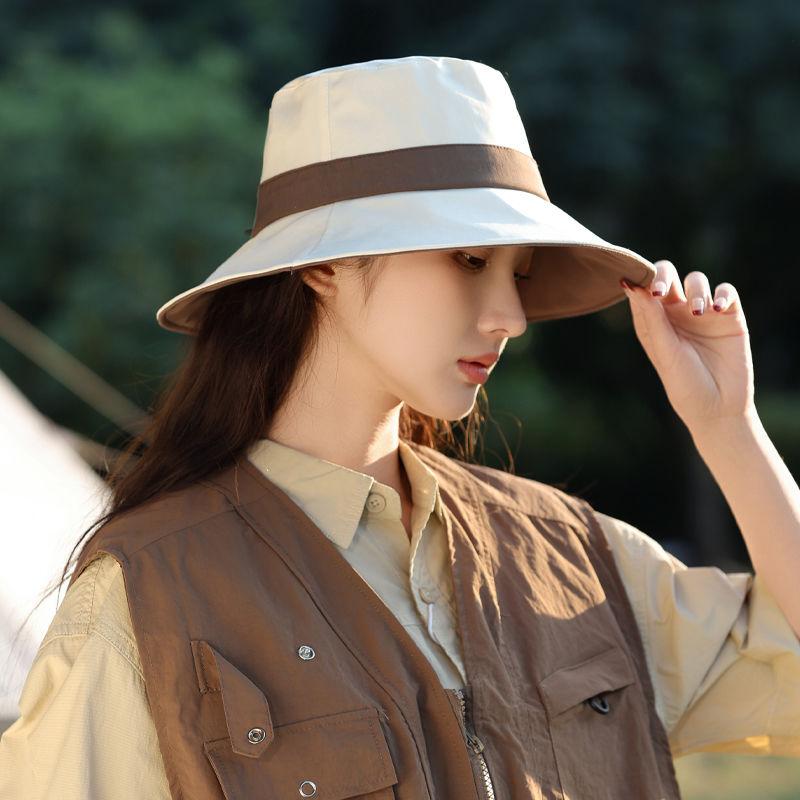 Nouveau Chapeau d'Été Chapeau Bob pour Femme Chapeau de Soleil Ombragé pour Voyage en Extérieur