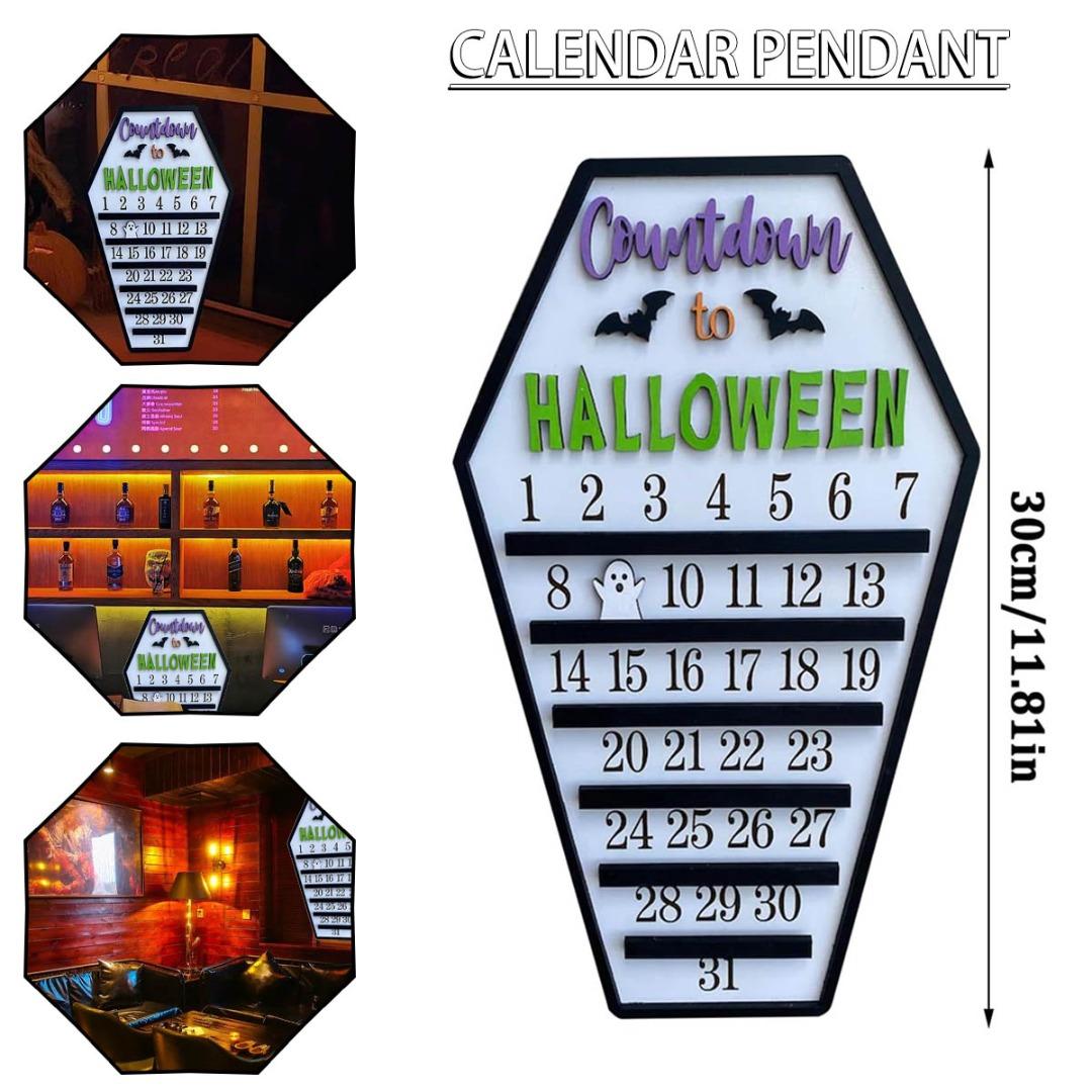 

Календарь обратного отсчета Mayitr на Хэллоуин, календарь для гроба, сделай сам, движущийся деревянный блок, адвент-календарь