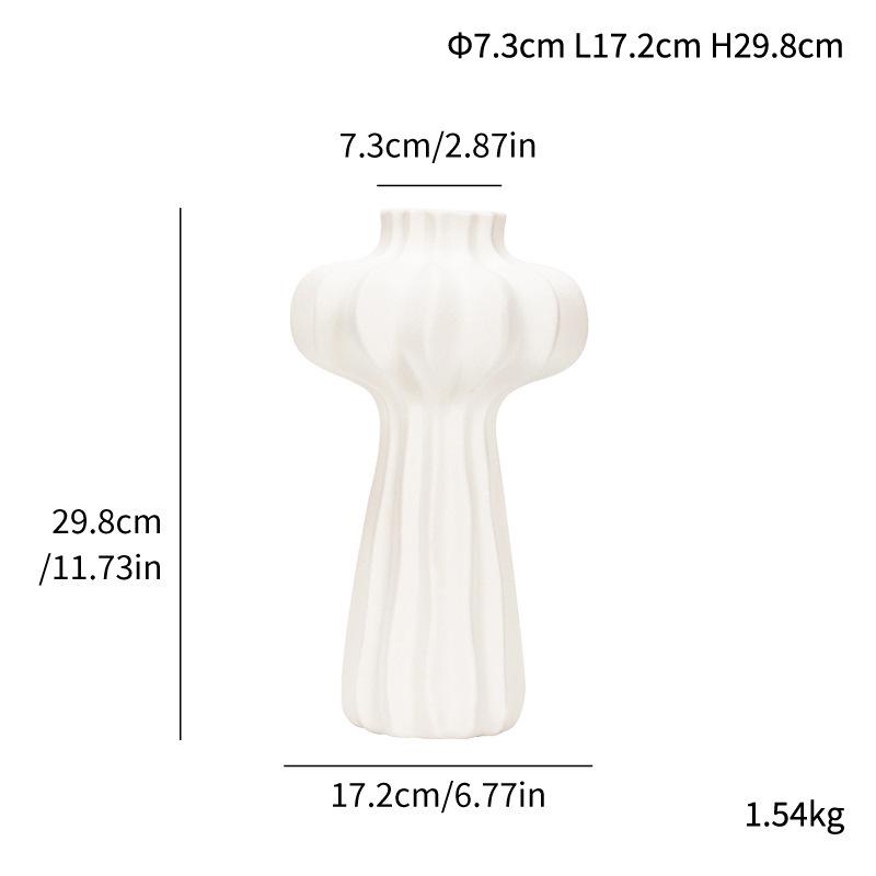 Decorative Big Belly Ceramic Vase with Light Luxury Style