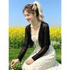 Women's Cardigan Jacket, Summer Lightweight Breathable Lace Tie Shawl, Fashionable Versatile Short Cardigan Jacket, Outerwear for Slip Dresses