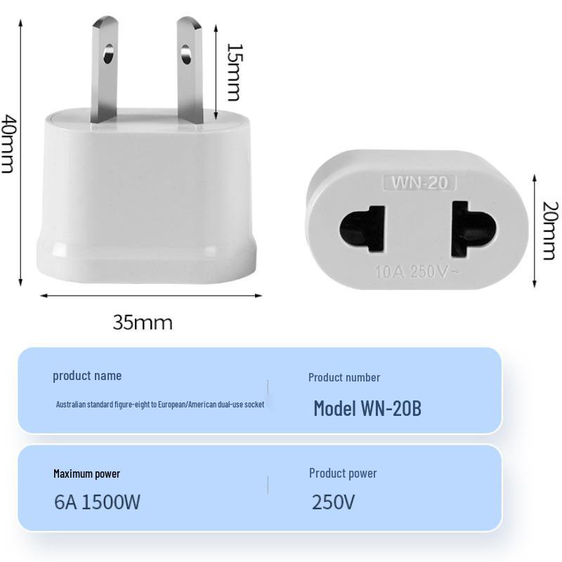 Vícezemní převodník zástrček - Adaptér pro standardy EU, US, KR, RU