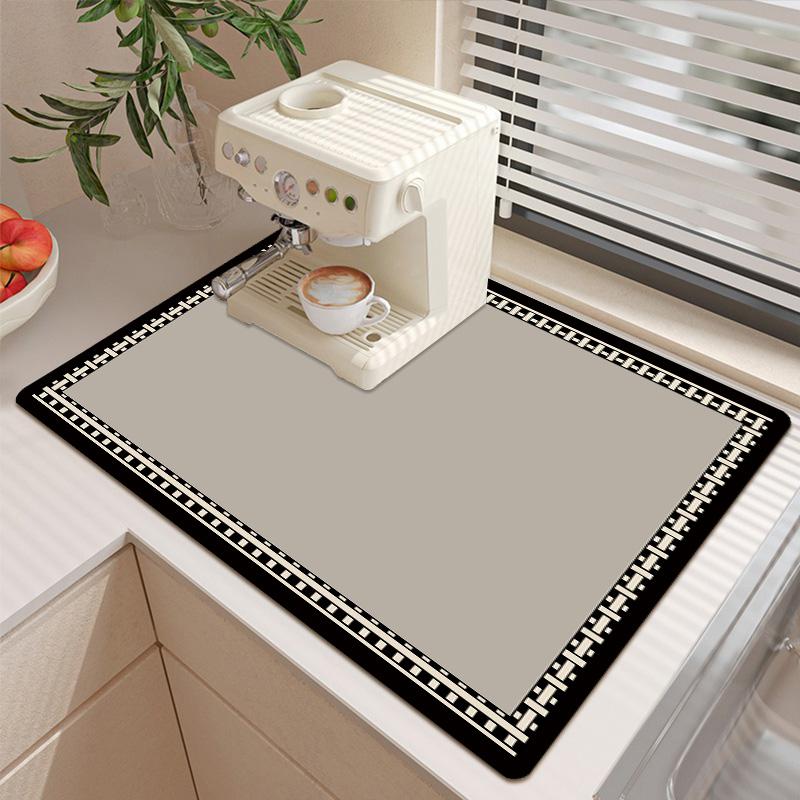 Kitchen Drying Pad Coffee Pads Dish Drying Pad Non-slip Rubber Pad Kitchen Counter Mat Heat Resistant Sink Mat Home Supplies