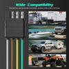 4 Pin Trailer Connector Harness Extension 80 Inch, 16AWG 4 Way Trailer Plug Flat Wire Extender, Male To Female Trailer Light Connector For Hitch,