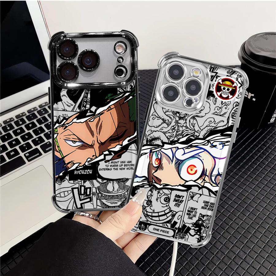 One Pieces Luffys Zoro Plating Phone Case For iPhone 17 17e 16e 16 15 14 13 12 11 Pro Max XSMax Mini Air Plus Anti-Fall Airabag